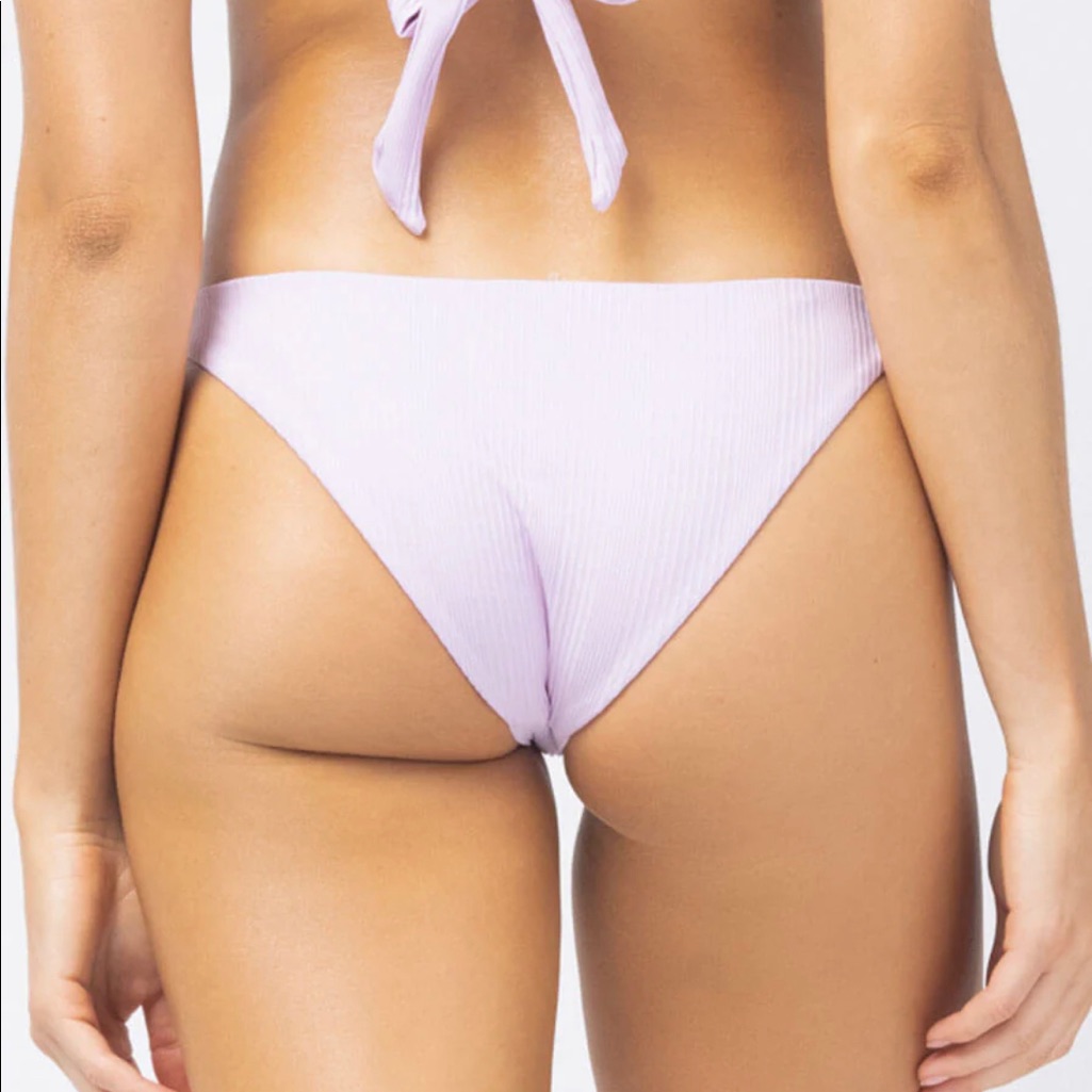 L*Space Pointelle Rib Camacho Bikini Bottom - Peony
